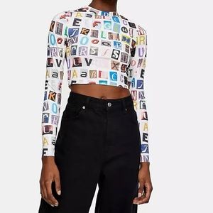 Topshop alphabet printed top